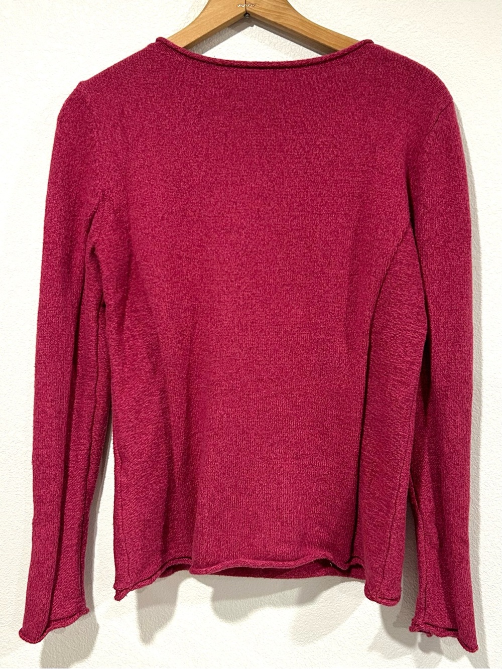 Sundance NWOT Homestead Henley Sweater Berry Red Cotton Silk Lightweight Size M - Picture 3 of 6